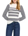 Nic + Zoe Nic+zoe Pattern Waffle Stitch Sweater In Multi