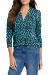 Nic + Zoe Nic+zoe Petite Pebble Blues Top In Aqua Multi