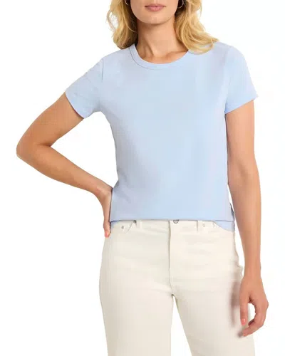 Nic + Zoe Perfect Knit Crew Neck Tee In Powder Blue