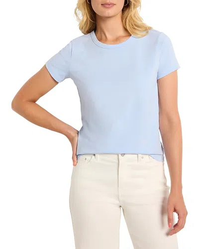 Nic + Zoe Nic+zoe Perfect Knit Crewneck T-shirt In Powder Blue