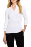 Nic + Zoe Nic+zoe Perfect Knit Rib Long Sleeve Polo In White