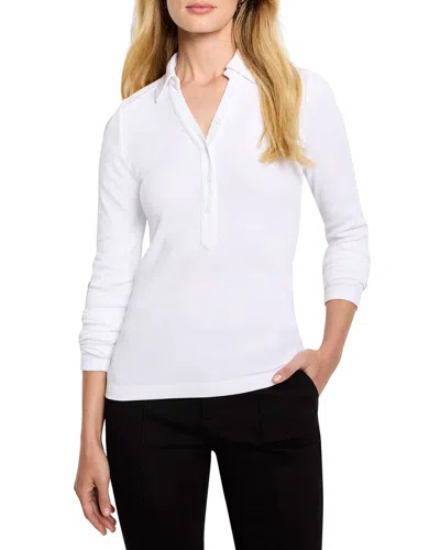 Nic + Zoe Nic+zoe Perfect Knit Rib Polo Shirt In White
