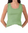 Nic + Zoe Perfect Knit Rib Scoop In Happy Apple In Green