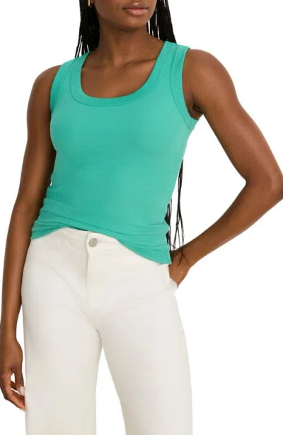 Nic + Zoe Nic+zoe Perfect Knit Rib Scoop Neck Tank In Blue