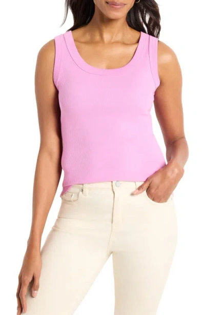 Nic + Zoe Nic+zoe Perfect Knit Rib Scoop Neck Tank In Camellia