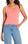 Nic + Zoe Nic+zoe Perfect Knit Rib Scoop Neck Tank In Guava