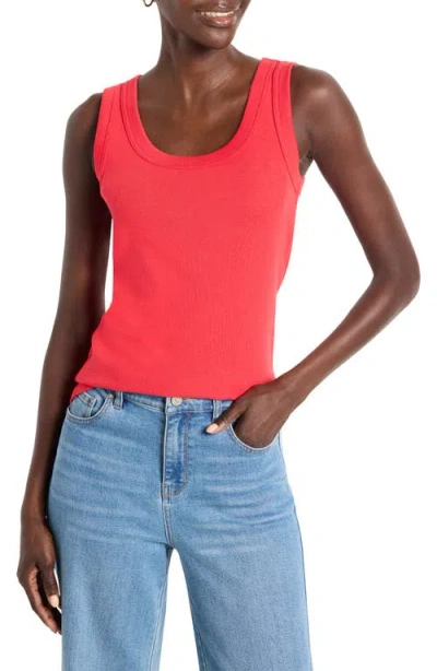 Nic + Zoe Nic+zoe Perfect Knit Rib Scoop Neck Tank In Haute Red
