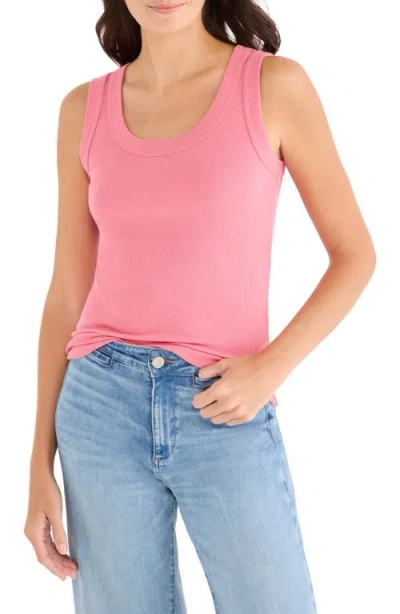 Nic + Zoe Nic+zoe Perfect Knit Rib Scoop Neck Tank In Pink