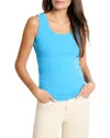 Nic + Zoe Perfect Knit Rib Scoop Tank In Blue