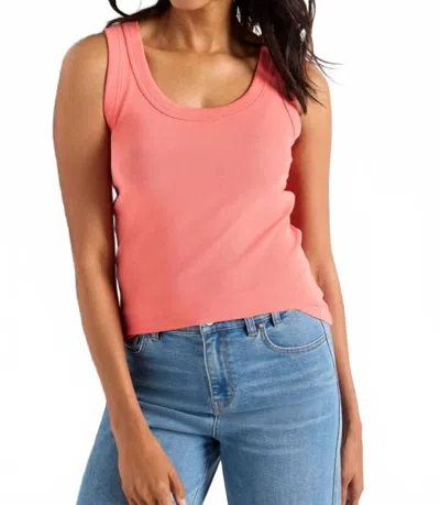 Nic + Zoe Perfect Knit Rib Scoop Tank In Guava In Orange