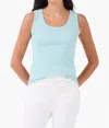 Nic + Zoe Perfect Knit Rib Scoop Tank In Seafoam In Green