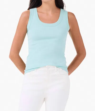 Nic + Zoe Perfect Knit Rib Scoop Tank In Seafoam In Green