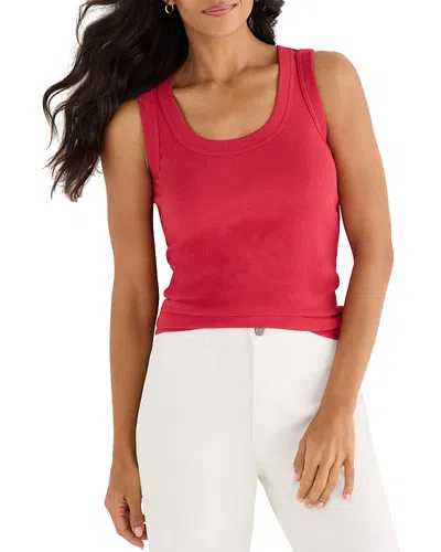 Nic + Zoe Nic+zoe Perfect Knit Rib Scoop Tank In Red
