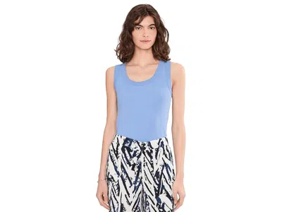 Nic + Zoe Perfect Knit Rib Scoop Tank Top In Blue