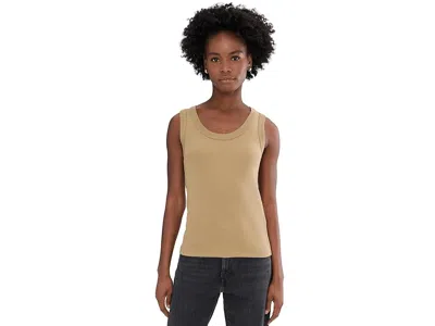 Nic + Zoe Perfect Knit Rib Scoop Tank Top In Brown