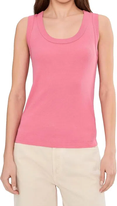 Nic + Zoe Perfect Knit Rib Scoop Tank Top In Raspberry In Multi