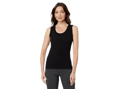 Nic + Zoe Perfect Knit Rib Scoop Tank Women's Clothing Black Onyx: Lg (us 12-14)