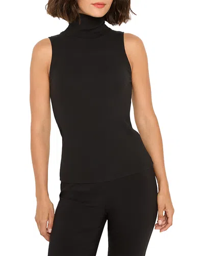 Nic + Zoe Nic+zoe Perfect Knit Rib Turtleneck Tank In Black