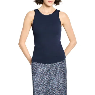 Nic + Zoe Nic+zoe Perfect Knit Trimmed Tank In Blue