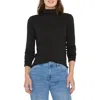 Nic + Zoe Nic+zoe Perfect Rib Cotton Blend Funnel Neck Top In Black