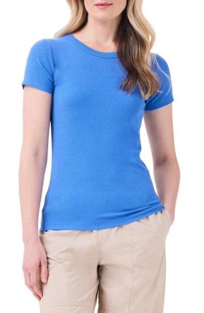 Nic + Zoe Perfect Rib Cotton Blend T-shirt In True Blue