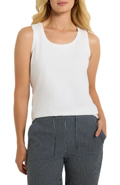Nic + Zoe Nic+zoe Perfect Stretch Cotton Knit Tank In Paper White