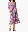 Nic + Zoe Nic+zoe Petal Patch Smocked Midi Dress In Pink