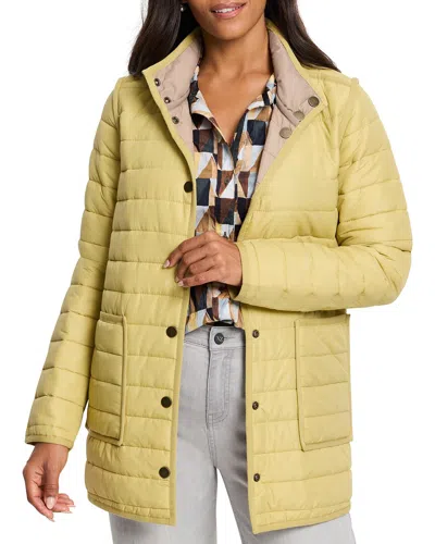 Nic + Zoe Nic+zoe Petite Allovette Reversible Puffer Jacket In Yellow Multi