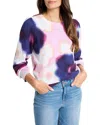 Nic + Zoe Blossom Blue Sweater In Purple Multi In Multi