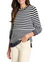 Nic + Zoe Petite Cashmere-blend Striped Sweater