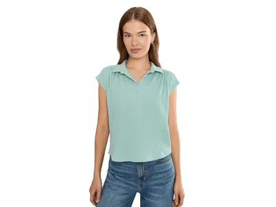 Nic + Zoe Petite Coastal Crinkle Top Women's Clothing Aquifer: Pp In Green