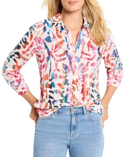 Nic + Zoe Nic+zoe Petite Color Wash Cotton Shirt In Multi