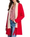 Nic + Zoe Nic+zoe Petite Cool Nights Reversible Fringe Jacket In Red
