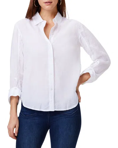 Nic + Zoe Nic+zoe Collared Lace Jacquard Knit Top In Classic Cream
