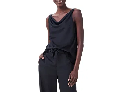 Nic + Zoe Petite Crepe Drape Tank Top In Black