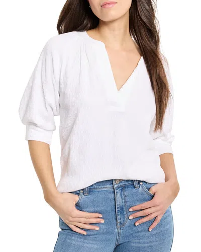 Nic + Zoe Nic+zoe Petite Crinkle Knit Café Top In Neutral