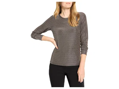 Nic + Zoe Petite Diamonte Knit Top In Brown