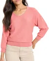 Nic + Zoe Nic+zoe Petite Easy V-neck Sweater In Pink