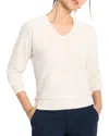 Nic + Zoe Nic+zoe Petite Easy V-neck Sweater In White