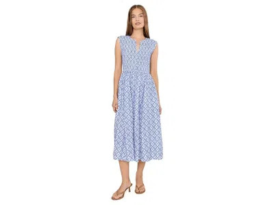 Nic + Zoe Petite Embroidered Tile Amelia Dress Women's Dress Blue Multi: Pm