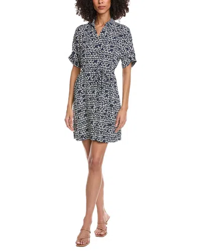 Nic + Zoe Nic+zoe Petite Etched Angles Belted Devon Dress In Blue