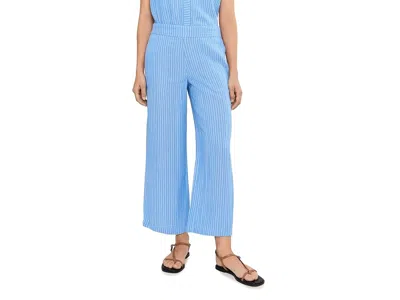 Nic + Zoe Petite Fairfield Wide Leg Gauze Ankle Pants Women's Clothing Blue Multi: Pp 26