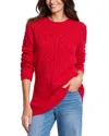 Nic + Zoe Nic+zoe Femme Cotton Blend Cable Sweater In Red