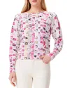 Nic + Zoe Nic+zoe Petite Geo Mosaic Sweater In Pink
