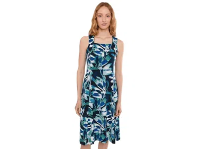 Nic + Zoe Petite Giverny Knit Blanche Dress In Blue