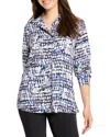 Nic + Zoe Nic+zoe Petite Harvest Dot Top In Blue