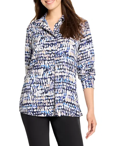 Nic + Zoe Nic+zoe Petite Harvest Dot Top In Blue