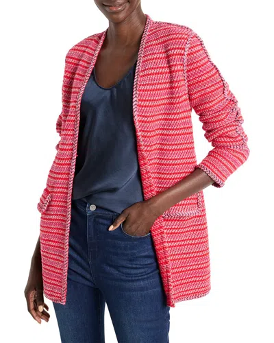 Nic + Zoe Heat Clash Cardigan In Haute Red