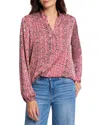 Nic + Zoe Nic+zoe Petite Herringbone Stamp Top In Red