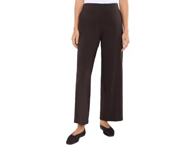 Nic + Zoe Petite Lenox Wide Leg Sleek Stretch Pants Women's Clothing Java: Pp 28, Polyester/spandex In Animal Print
